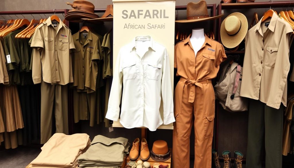 African safari clothing outfitters displaying women's safari wear