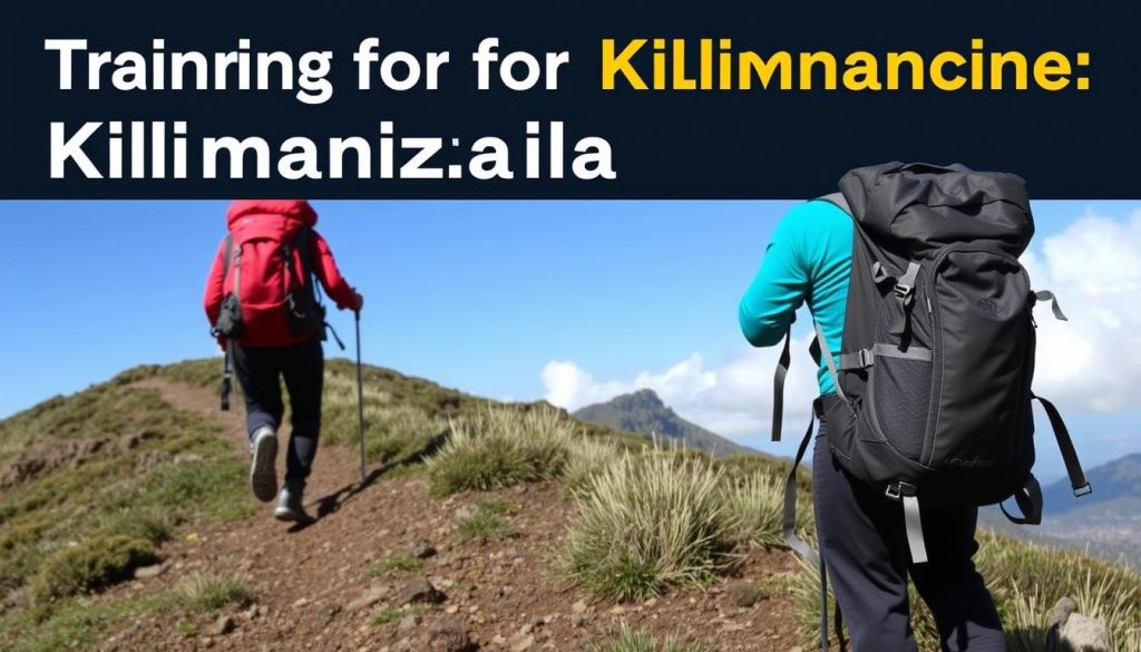 Climber training with a loaded backpack on a local hiking trail
