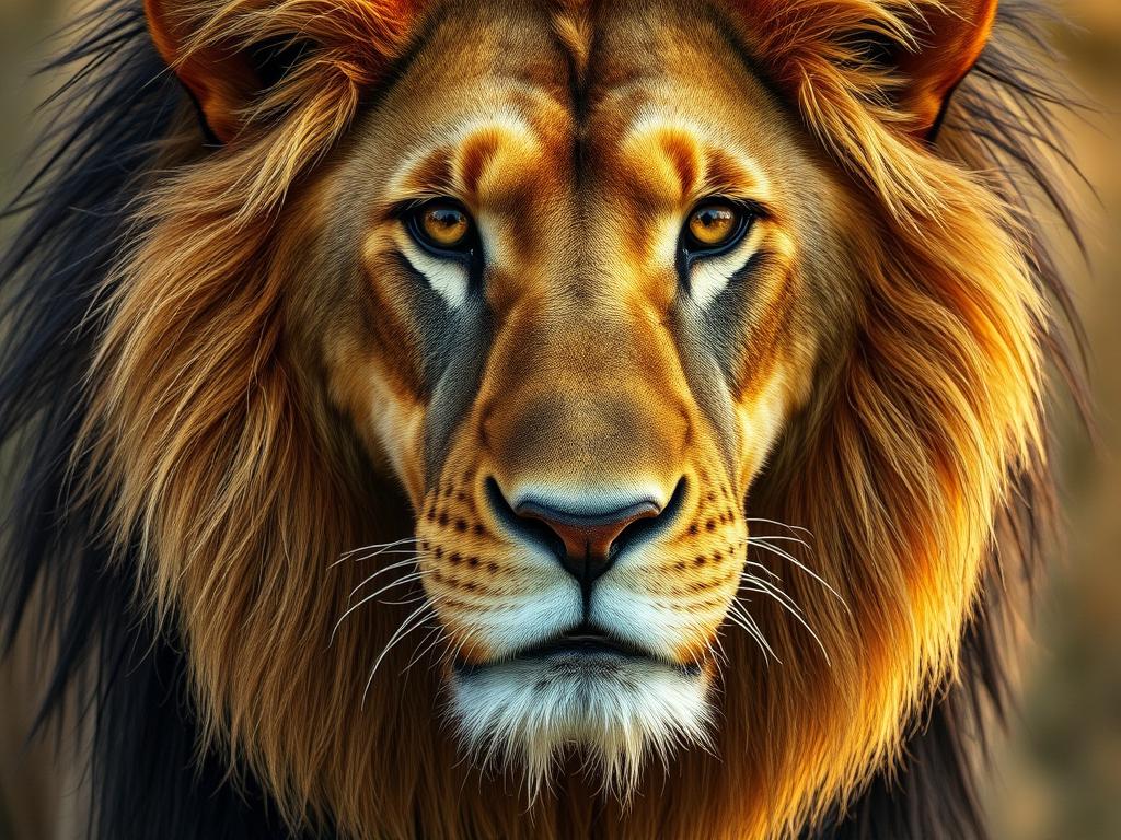 Close-up of a male Ngorongoro Crater lion with distinctive dark mane