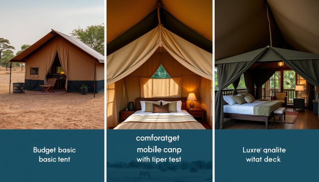 Comparison of different safari accommodation types in Tanzania