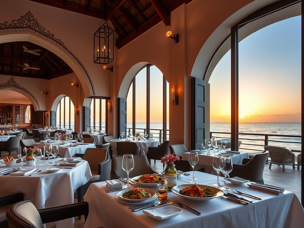 Contemporary Zanzibari restaurant with fusion cuisine and ocean view