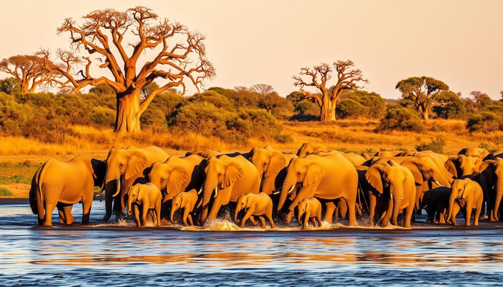 Elephant herd in Tarangire National Park on Tanzania family safari
