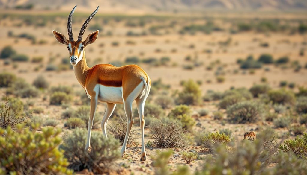 Endangered Dama gazelle in its natural habitat