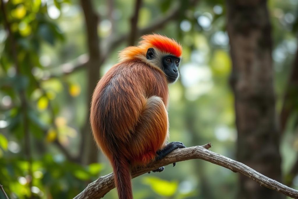 Endangered Zanzibar red colobus monkey in Jozani Forest