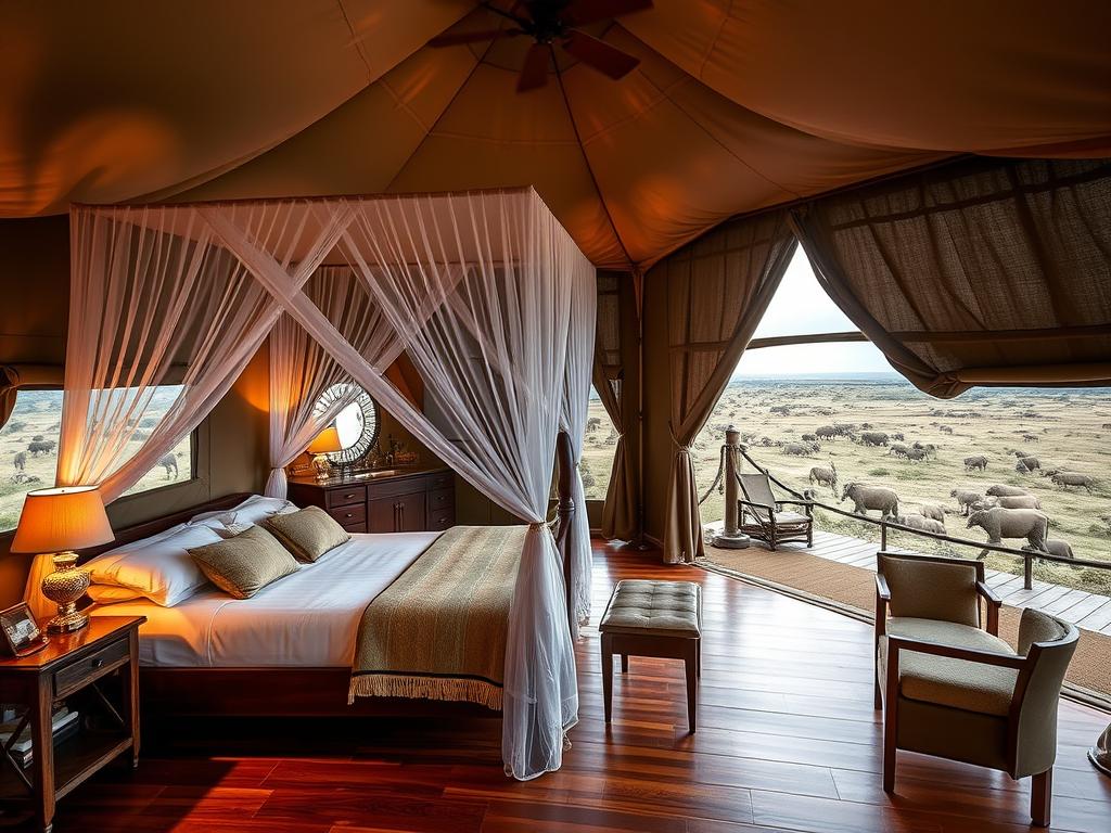 Luxury tented camp for Tanzania honeymoon safari packages