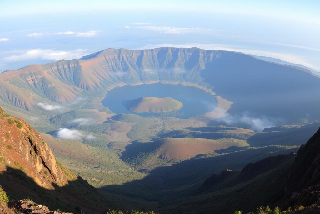 Panoramic view of Ngorongoro Crater during a Tanzania adventure safari