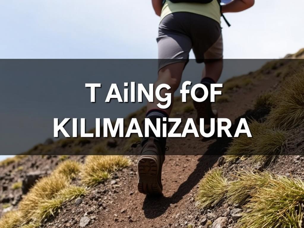 Person training for Kilimanjaro by hiking uphill with a weighted backpack