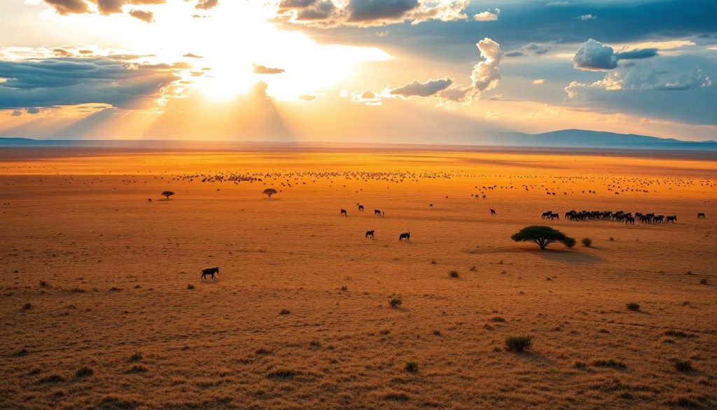 Serengeti National Park landscape during Tanzania honeymoon safari