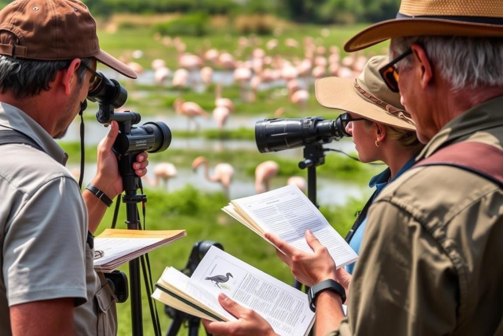 Small group on a specialized birding safari during a Tanzania adventure safari