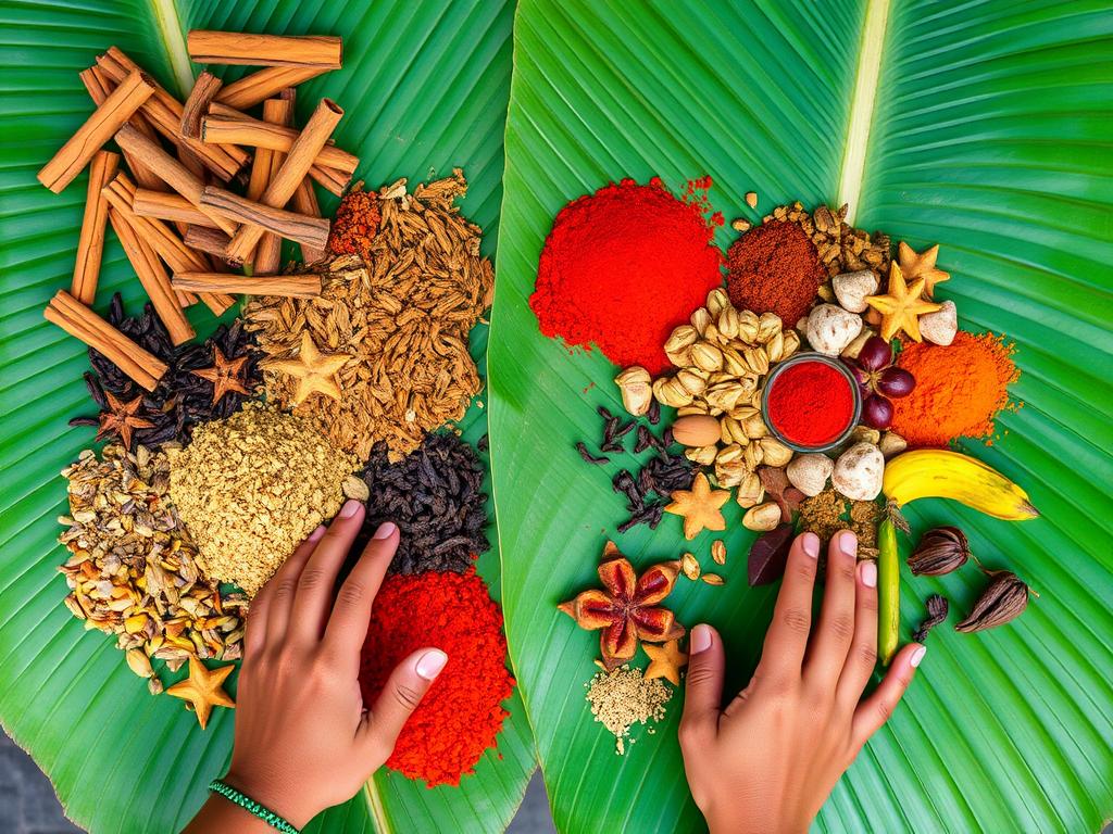 Spice tour in Zanzibar showing fresh spices and fruits
