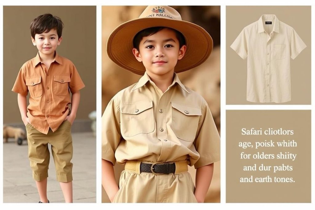 Teenager wearing age-appropriate safari clothing