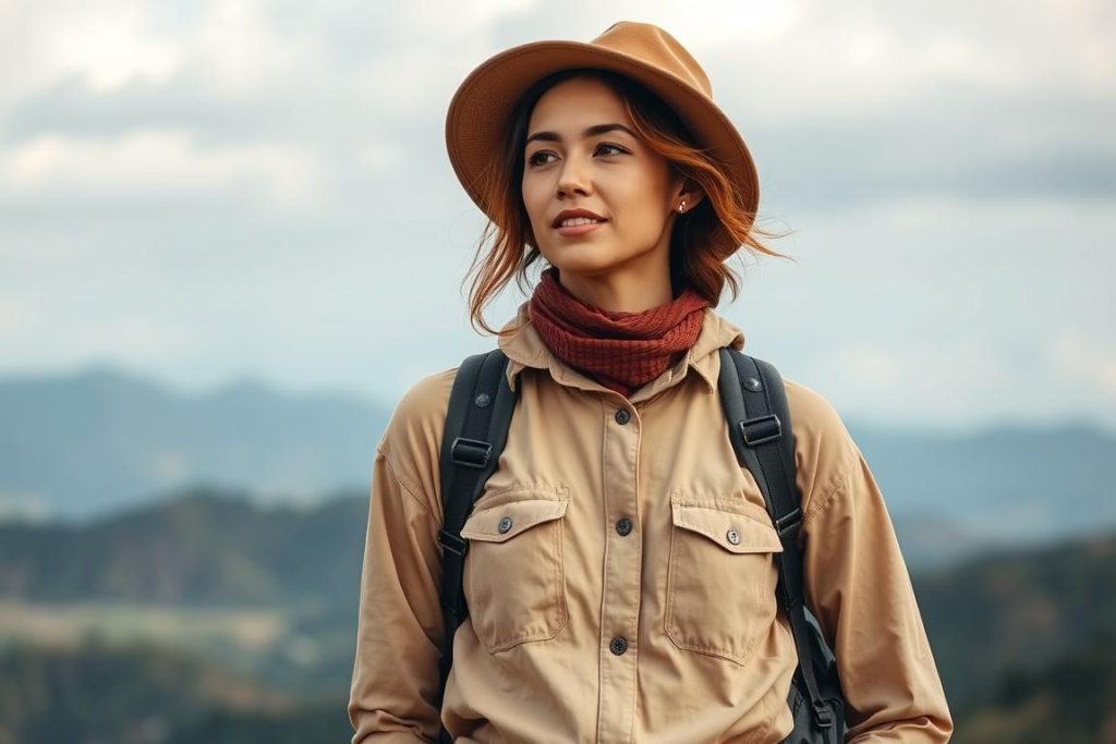 Woman wearing Cotopaxi sustainable adventure clothing