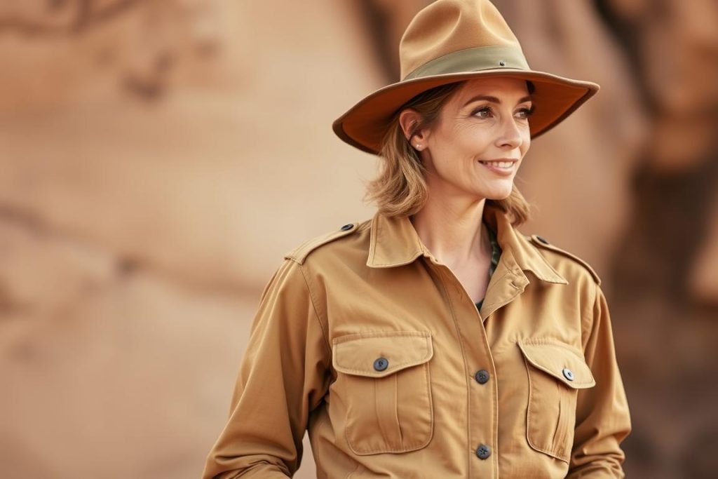 Woman wearing Kakadu Australia safari clothing